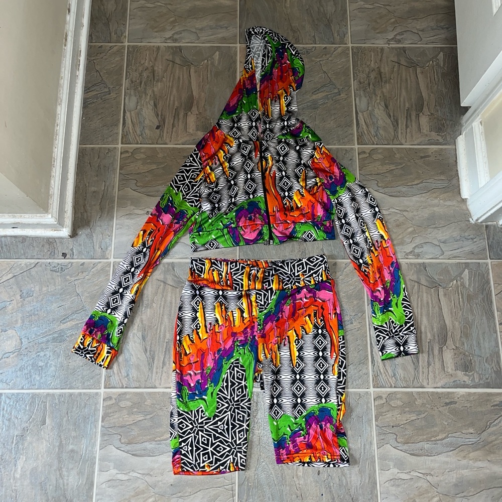 Two piece multicolored set